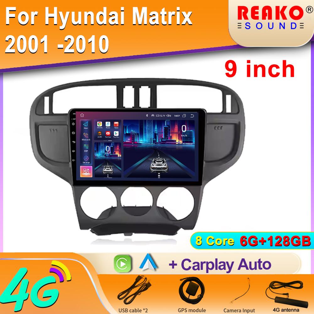 Android For Hyundai Matrix 2001 -2010 Car Radio Multimedia Navigation Wireless Carplay Stereo 4G GPS Head Unit Screen