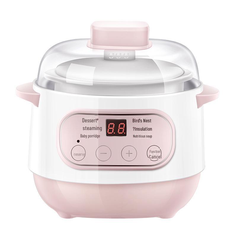 Electric Mini Ceramic Stew Pot with Timer - Auto Health Bird's Nest Steamer & Home Gift