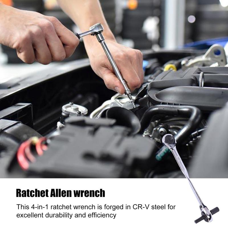Twin Ended Ratchet Wrench Hardware Tools With Ergonomic Handle Socket Wrenches Effective Strong And Stable Ratchet For Machinery