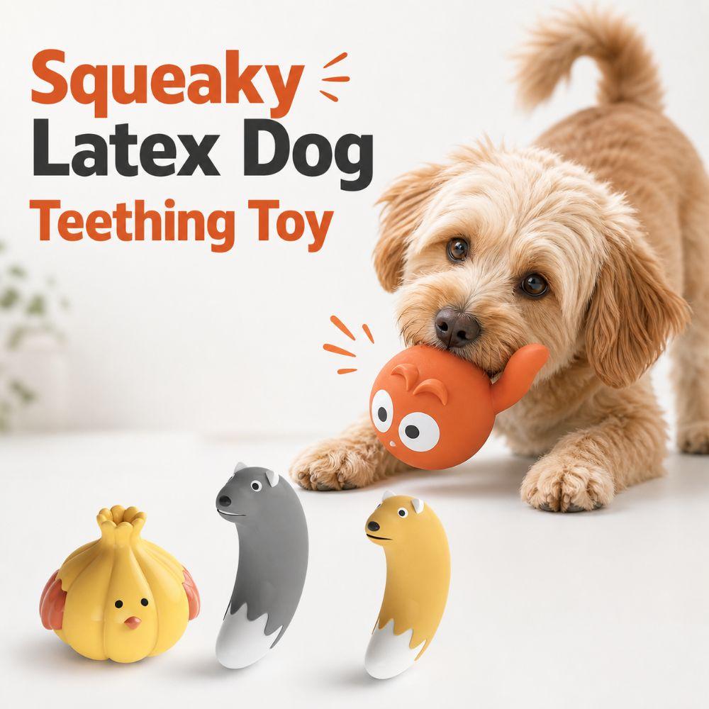 Cartoon Pet Teething Toy Slow Rebound Chew Toy Cute Squeaky Latex Dog Toy  Dog Amusing Oneself