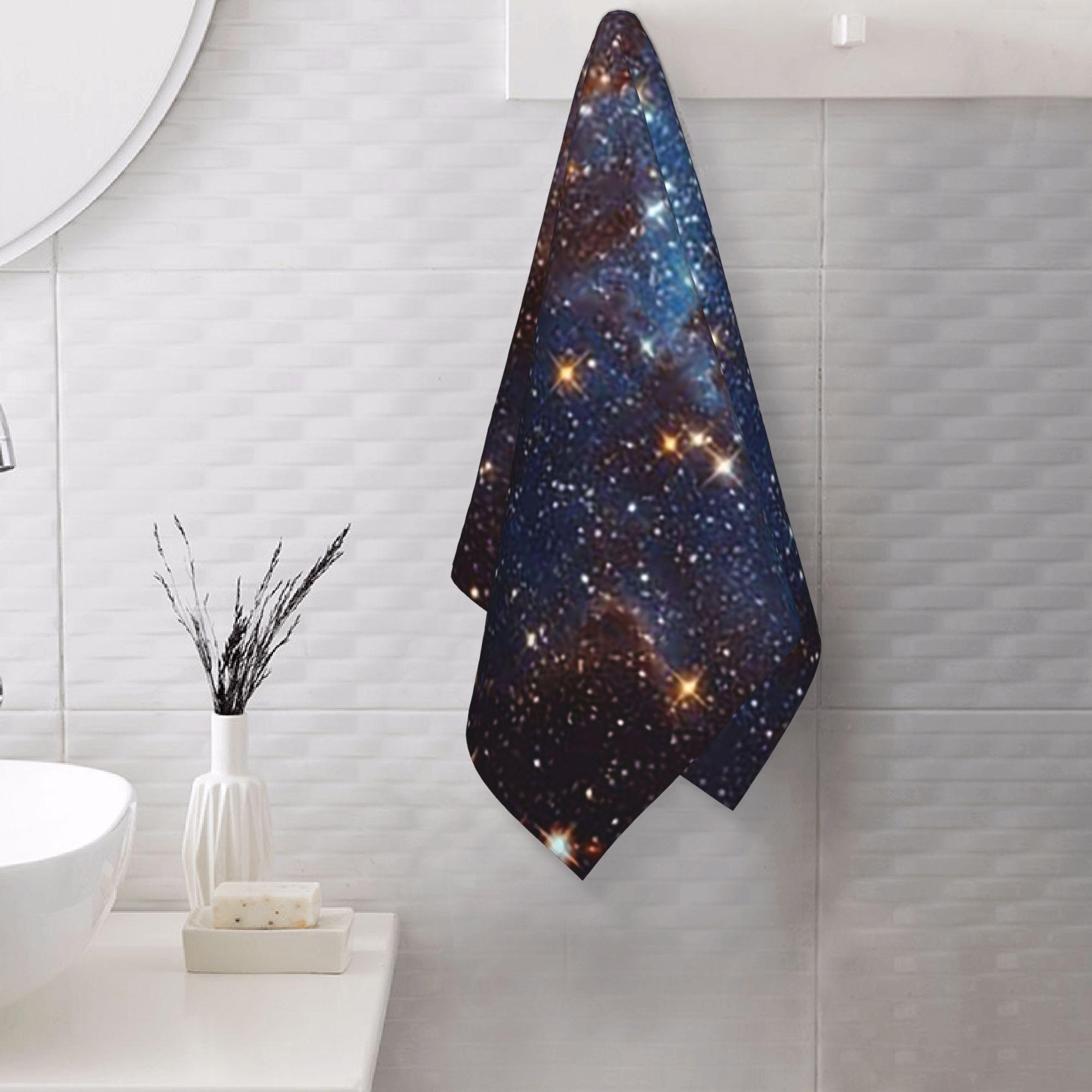 Lang Pattong Blue Nebula Stars Space Soft Face Towel Quick Dry Pool Bath Cotton Towels Absorbent Quick