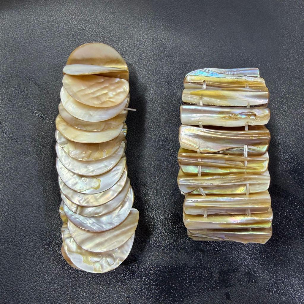 Oval Oxford Shell Bracelet: Large Irregular Natural Beaded DIY Jewelry Accessory
