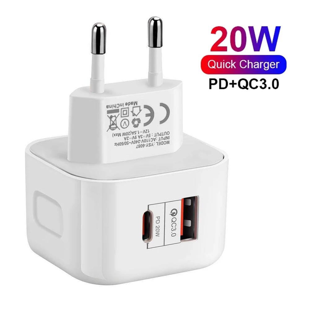 Ladegerät PD 20W Schnellladegerät USB-C Schnelles Laden Reise-Wandladegerät Netzteil Für iPhone 12Pro Max