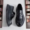 Men's Height-Boosting Leather Loafers: Thick Sole, Casual British Style Formal Slip-ons