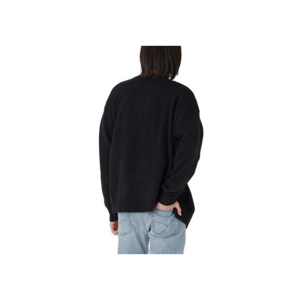 Levis Solid Color V-Neck Long Sleeve Knit Sweater Men Tops Black A0709-0019