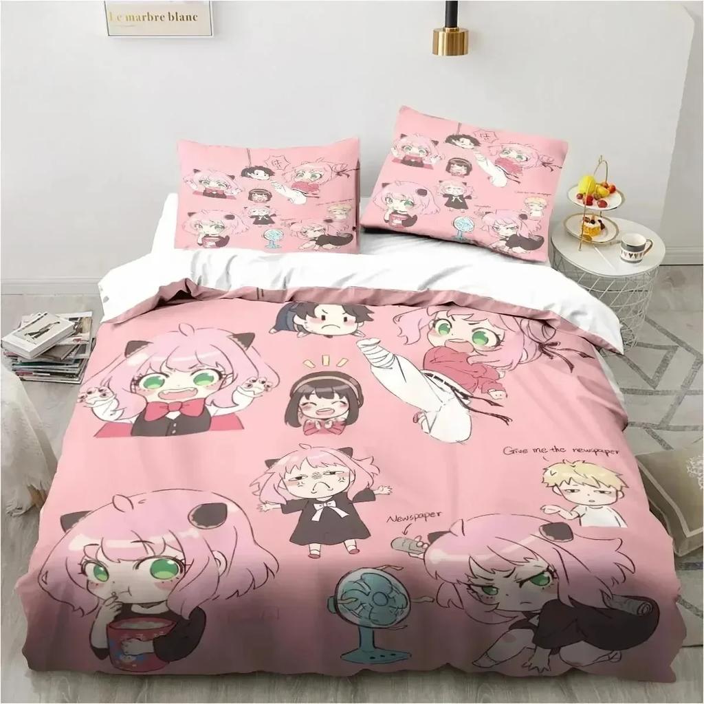 Luxury New 3D Print SPY FAMILY Anya Anime Bedding Set Duvet Cover Bed Set Quilt Cover Pillowcase king Queen Size Boys Adult