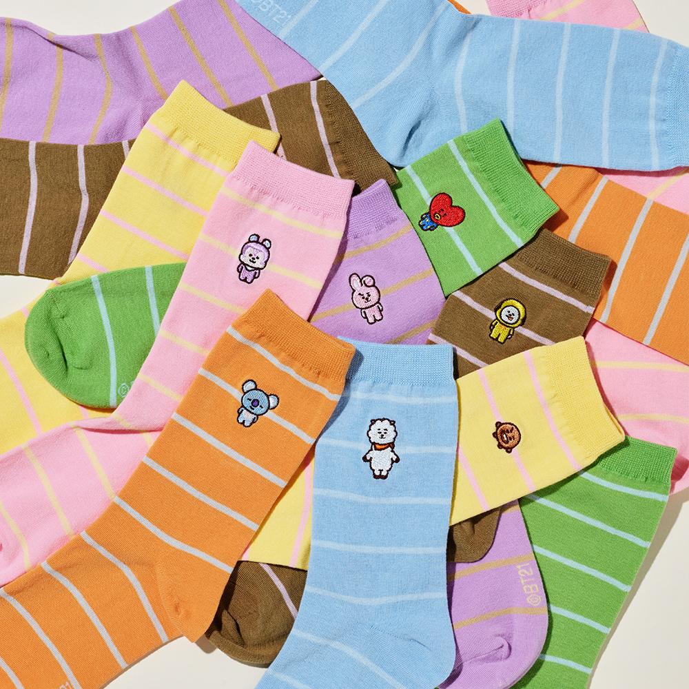 [[LINE FRIENDS] BT21 Basic Stripe Socks