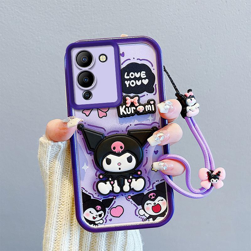 KEYSION Shockproof Case for Infinix Note 12 G96 with Lanyard Silicone Cute 3D Cartoon Doll Phone Cover for Infinix Note 12 G96