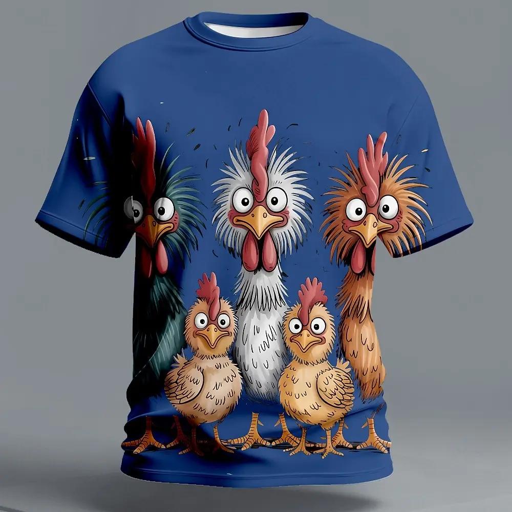 T-shirt Estiva da Uomo Girocollo Stampata in 3D Moda Versatile Traspirante Tendenza Casual