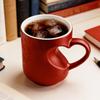 Tazza che cambia colore 325ml Forma di cuore Tazza d'acqua Ceramica Novità Tazze da caffè con manico, Regali romantici creativi per coppie