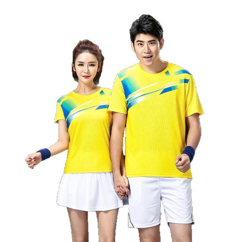 Football Training Clothing Manufacturers Wholesale Bingyu New Professional Badminton Clothing Tops Quick-drying and Breathable Men's and Women's Same 