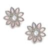 Oxidised Silver-Plated Flower & Leaf American Diamond Studded Necklace Earrings Jewellery Set for Girls and Women