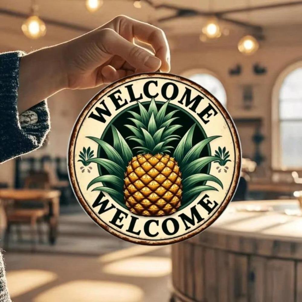 Vintage Round Tropical Metal Wall Art Decor for Bedroom Gift