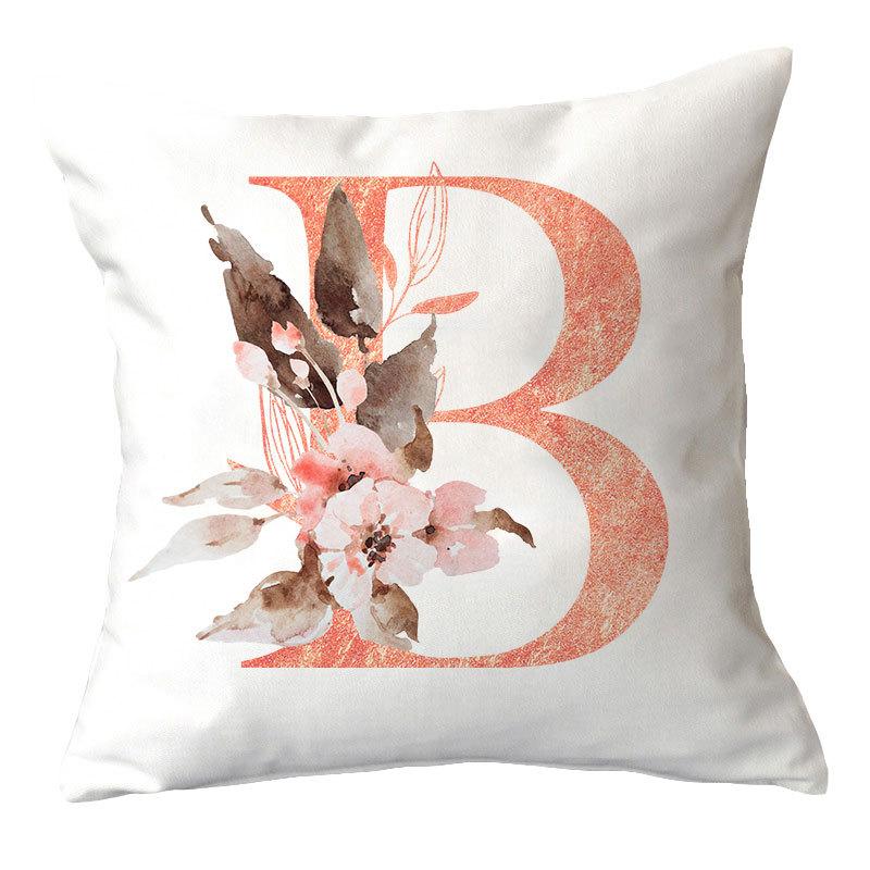 Ins Nordic Pillowcase Pink Letter Cushion Pillowcase Car Sofa Waist Home Furnishing
