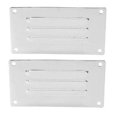 2pcs Rectangle Stamped Louvered Vent 5 X 2.6in Mirror Polished 316 Stainless Steel Cabin Vent Louver Grill Cover for