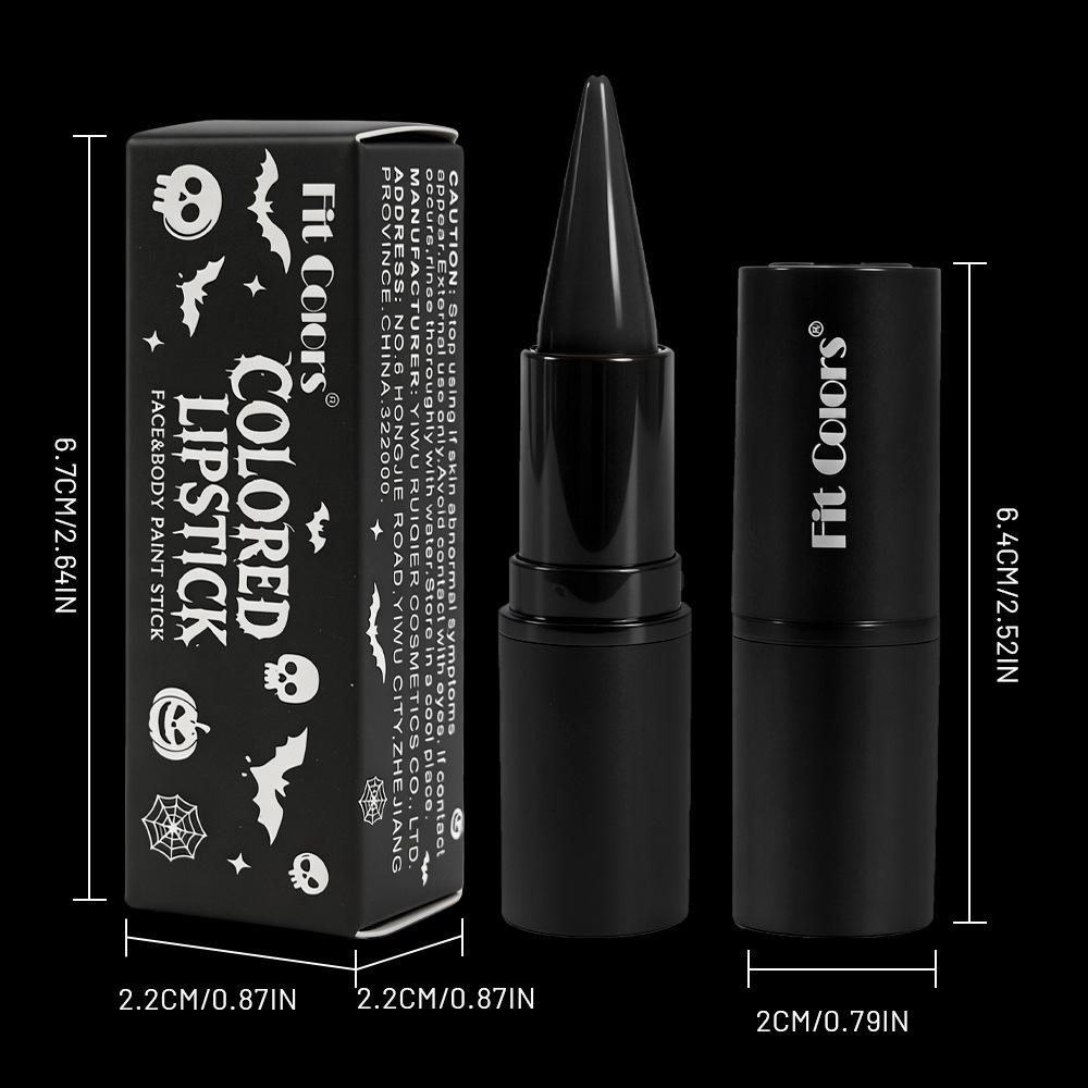 Matte Punk Black Lipstick Waterproof Long Lasting Lip Gloss Face Body Painting Gothic Dark Makeup Party Halloween Cosplay Makeup