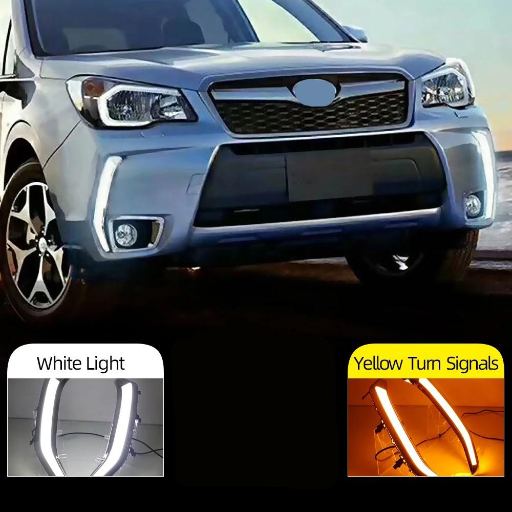 2pcs DRL Turn Signal Lamp Fog Light  Fits For Subaru Forester 2013-2018
