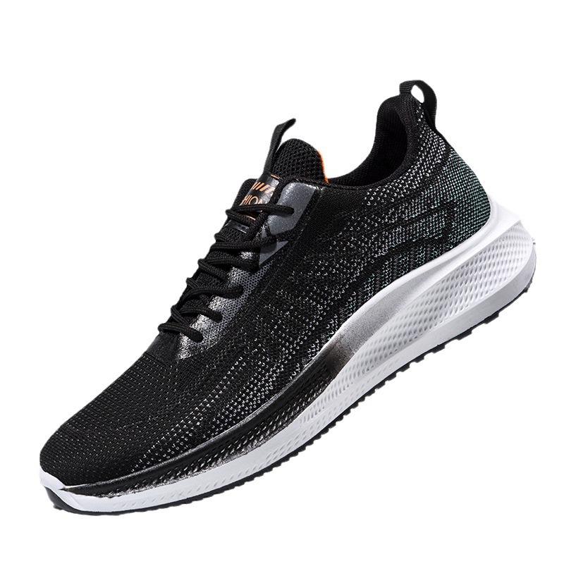 New Men's Casual Shoes Soft Sole Lightweight Breathable Flyknit Shoes Fashion Men's Teenagers Outdoor Running Shoes