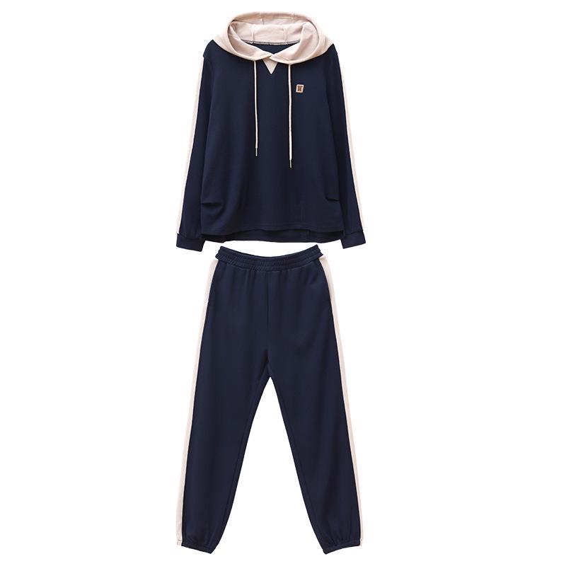 Women's Plus Size Autumn Two-Piece Set: Fashionable Sweatshirt & Loose Sportswear Pants