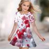 Mädchen 3D-Druck Kleider Kinder Mädchen Party Kurzarm Prinzessinnenkleid Tanktop 3D Herzförmiges Druckkleid