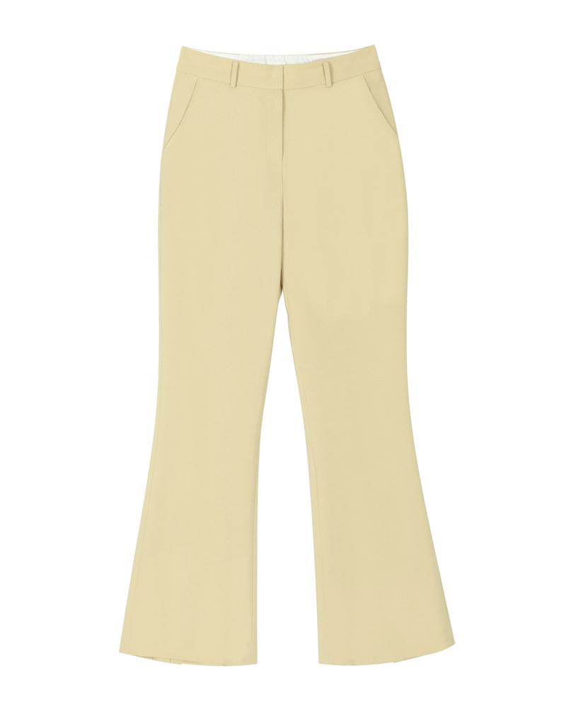 RAMU STUDIO Cica Setup Cutout Bootcut Elastic Waist Slacks Lemongrass Cica05Lg