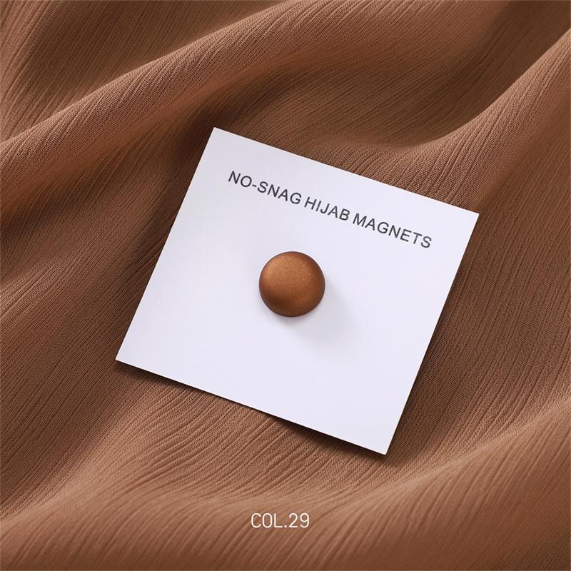 New 54color Matte Silk Scarf Hijab Magnet Brooch Strong Magnetic Buttons Round Shawl Dual-use Collar Clip Cufflinks