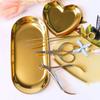 Oval Jewelry Tray Mirror Reflection Vacuum Plating Oval Decorative Tray Glossy   Oval Nail Storage Tray for Jewelry