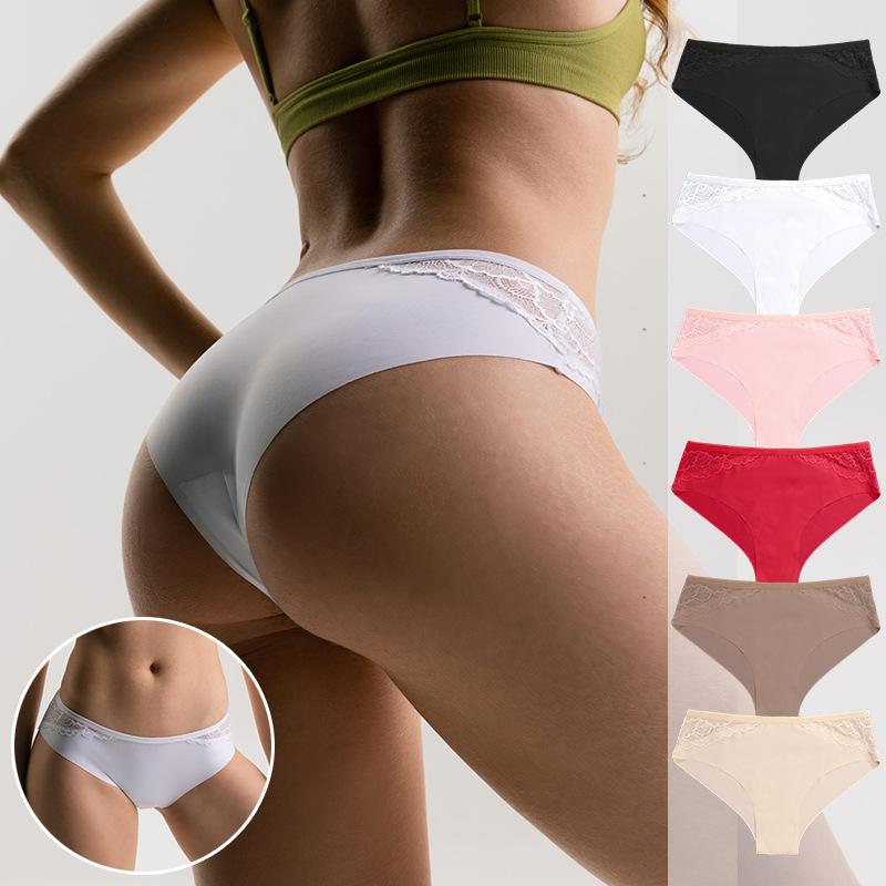 Seamless Women’s Briefs: Sexy Openwork Lace, Shaping, Low-Waisted, Semi-Covered Briefs for Women