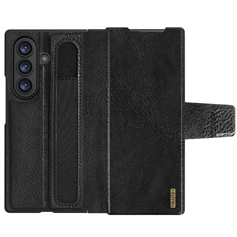 Nillkin For Samsung Galaxy Z Fold 7 5G Case Aoge Luxury Flip Leather with Pen Slot Kickstand Full Cover Protect Business Cases