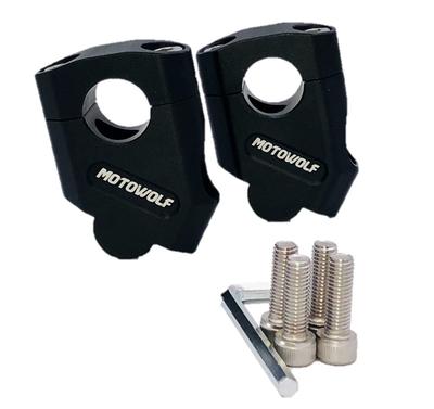 World Imp Motor Bike 22mm Setback Spacer Kit CNC Aluminum Handlebar Clamp Set Back Kit General Purpose External Product (Black (BK))