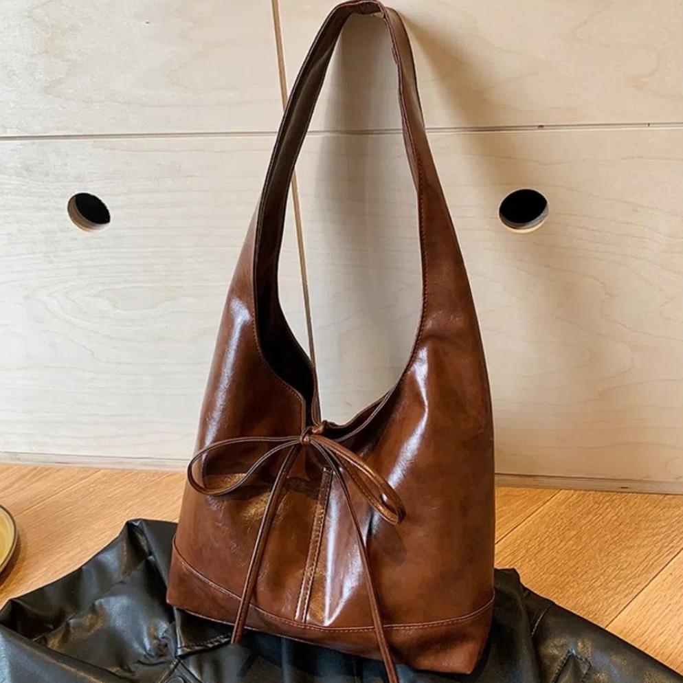 

Large Capacity Y2k Shoulder Bag Korean Style Leather Tote Bag Fashion Bow Underarm Bags Girls белый