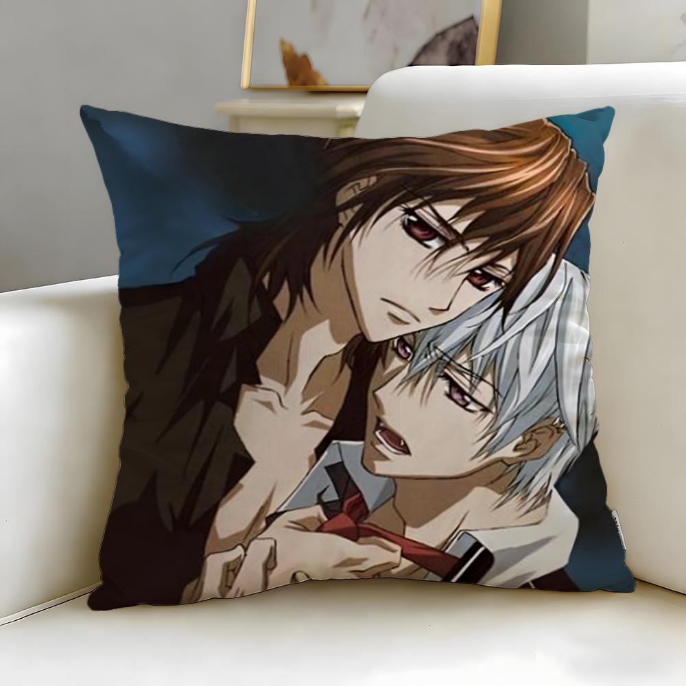 classic anime Vampire Knight Cushion Cover Soft & Easy-Wash Pillow Case – Versatile for Couch, Bed, Travel and Office