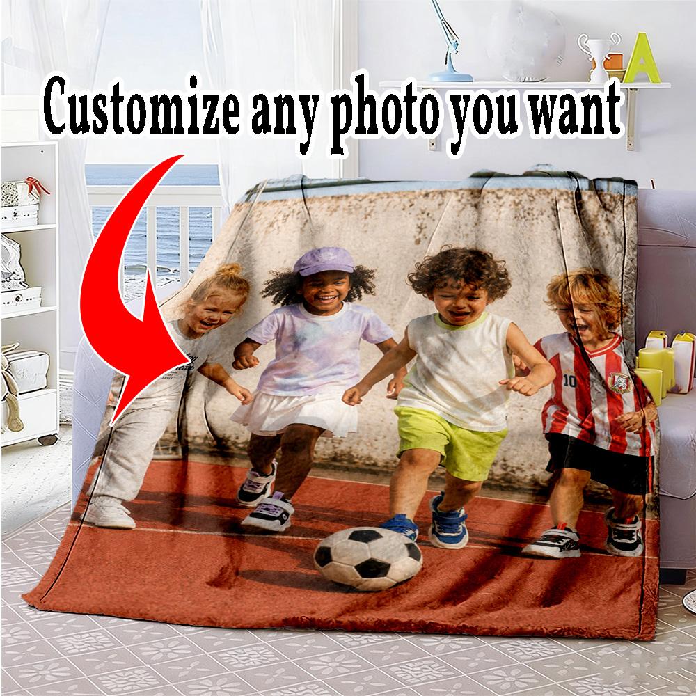 Customize Photos Customize image Blanket Gift Personalized Blanket Soft Warm Cozy Throw For Sofa Seaside Living Room Chair Four Seasons Universal