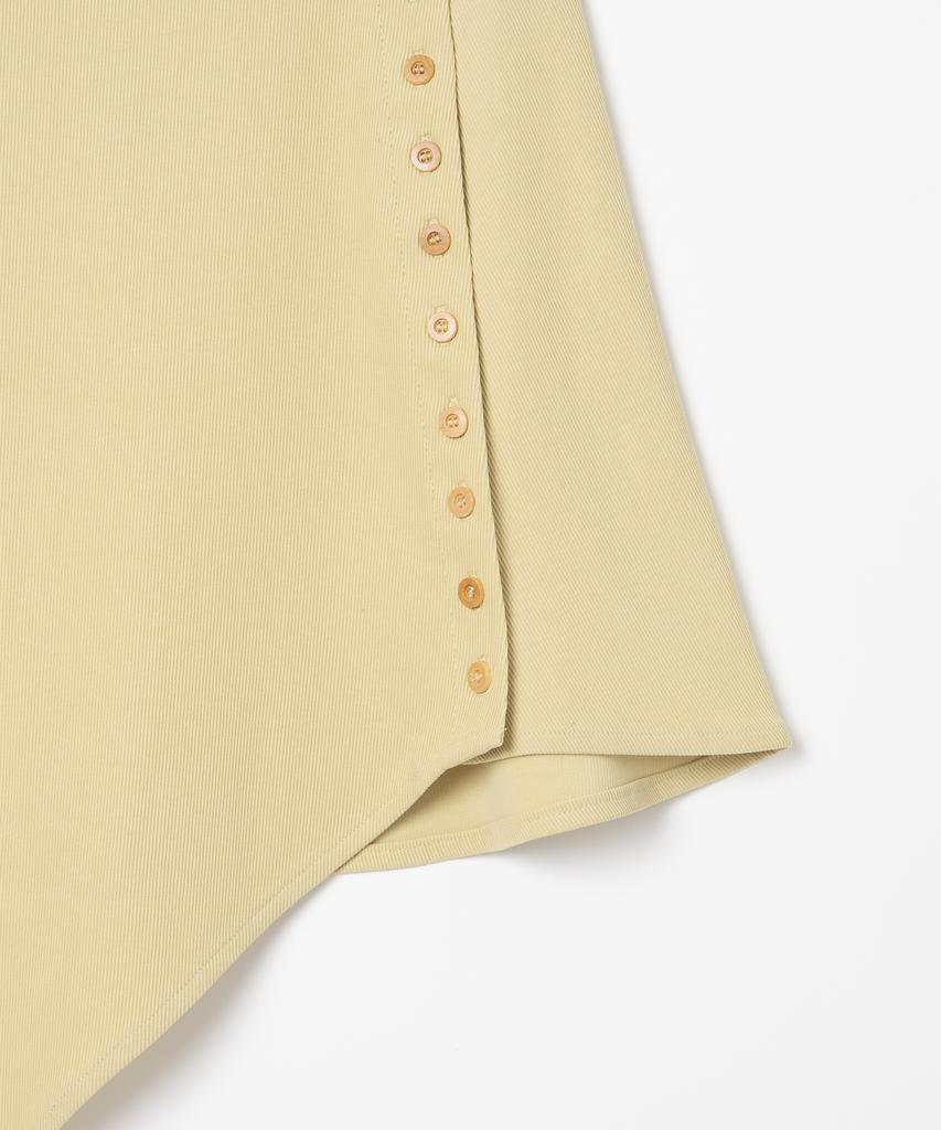 Milo Woman Ribbed Button Mini Skirt [Lemon Yellow]