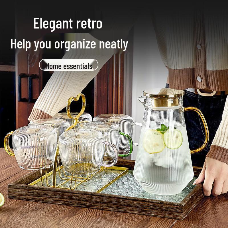 Ruhan Retro Chinese Glass Begonia Serving Tray