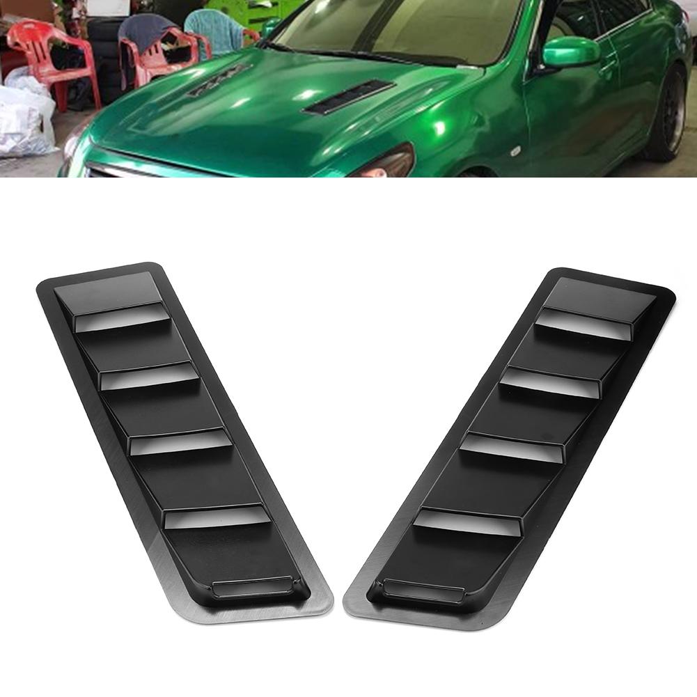 Car Hood Air Intake Louver Panel Engine ABS Cooling Vent Cover Trim AccessoryGlossy Black