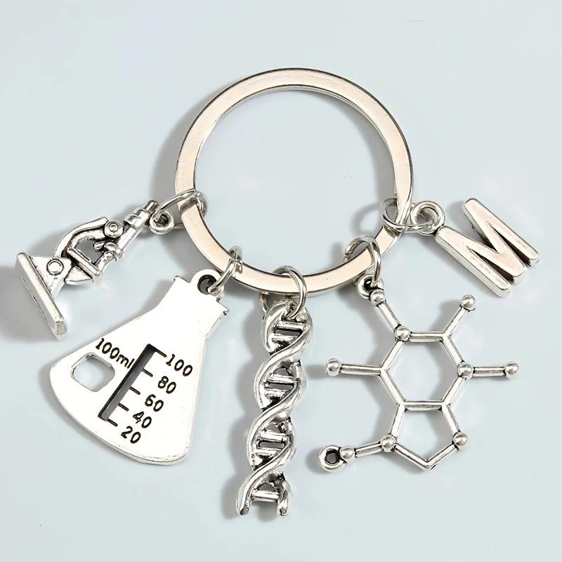 Microscope Keychain with Chemical Molecular Letters - DNA Biology Teacher Gift cell wall