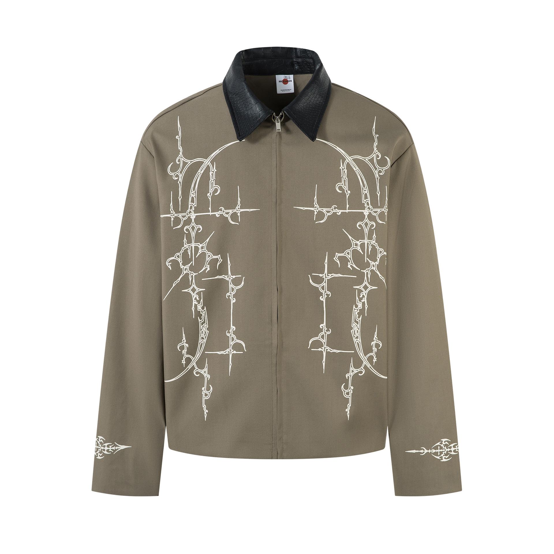 Men s Autumn New American Street Trend Brand Thorns Gothic Jacket Harrington Jacket Men s M хаки