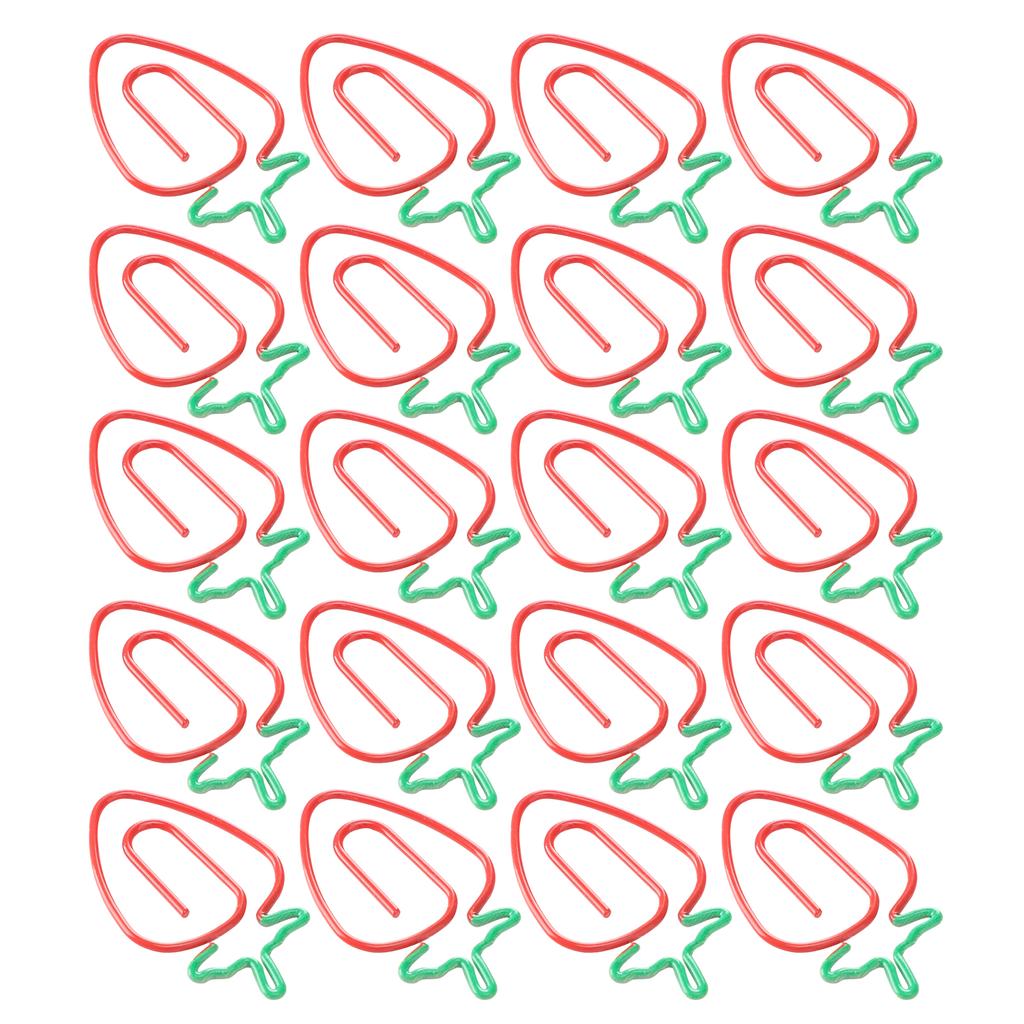 20Pcs Paper Clips 2‑Color Fruit Shaped Bookmarks Planner Clip Pin Office Supplies School Gifts