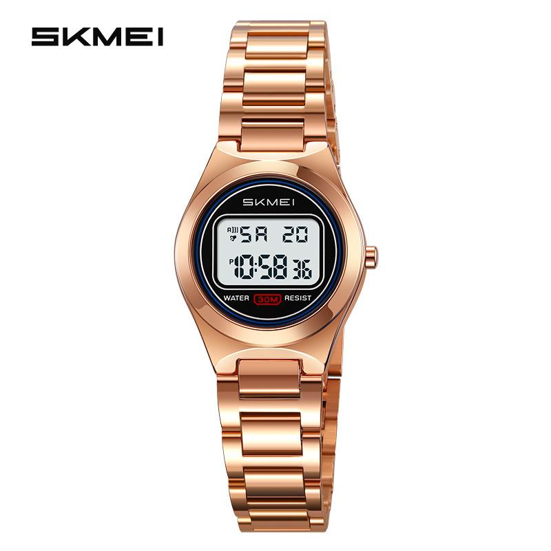 Fashion Versatile Ladies Watch Multifunctional Waterproof Luminous Electronic Watch Steel Belt Student Electronic Watch
