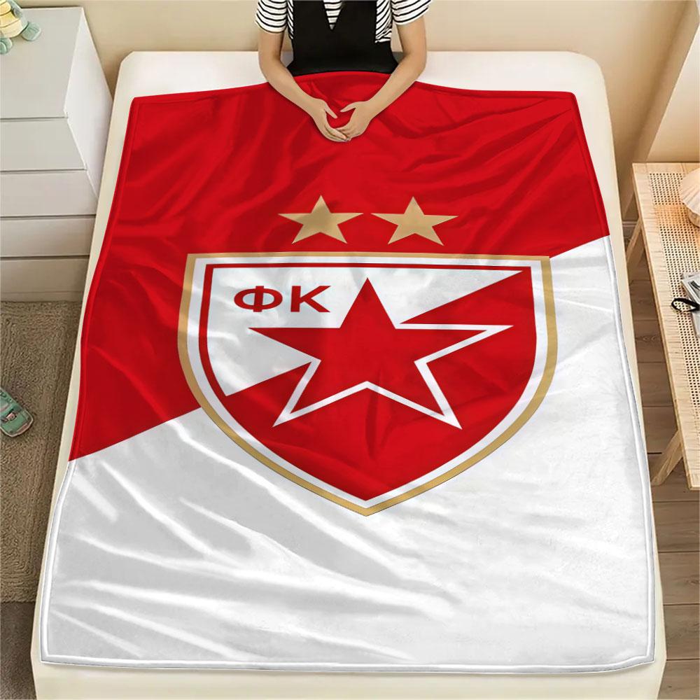 Crvena Zvezda Logo FlAannel Blanket, High Quality Comfortable for All Seasons, Home Decor, Warmth and Comfort