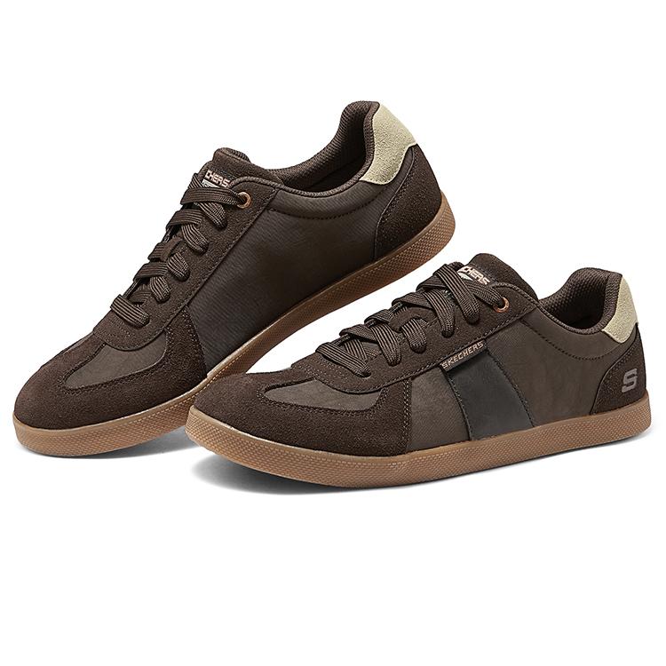 Skechers Mens USA Street Wear Training T-Shirt White Shoes Lightweight Low-Top Skate Shoes Men Sneaker Brown 210960-CHOC