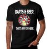 Darts And Beer Thats Why Im Here Tshirt Large Size Loose Casual Tee