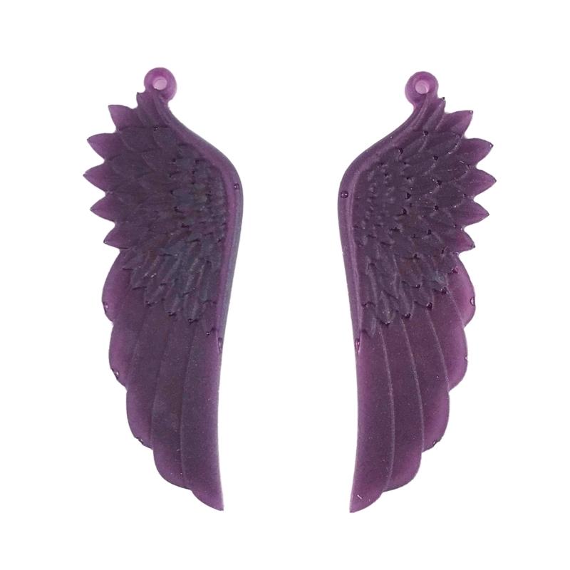 Diy Crystal Epoxy Earrings Mold Dangle Pendant Decorations Mold Three-dimensional Angel Wing Mirror Silicone Mold