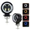 3Inch Universal Motorcycle Headlight Led Fog Mini Spot Lights Angel Eyes 20W Lenses for Scooter Atv Moto Accessories Lamp.