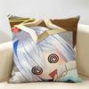 Amane KanataS Cute Cushion Cover Natural Linen Organic Fabric DoubleSided Printing Room Sofa Decor Pillow Case