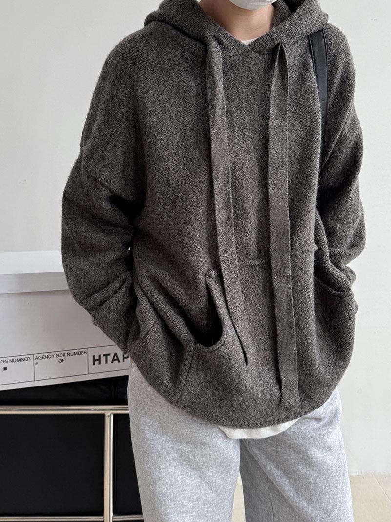 

Женский толстый вязаный пуловер-жакет с капюшоном Luxi 2024 One Size