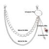 Multilayer Heart Pendant Pants Chain for Adult Hiphop Trousers Chain Waist Decorative Chain Wallet Chain Waist Decors