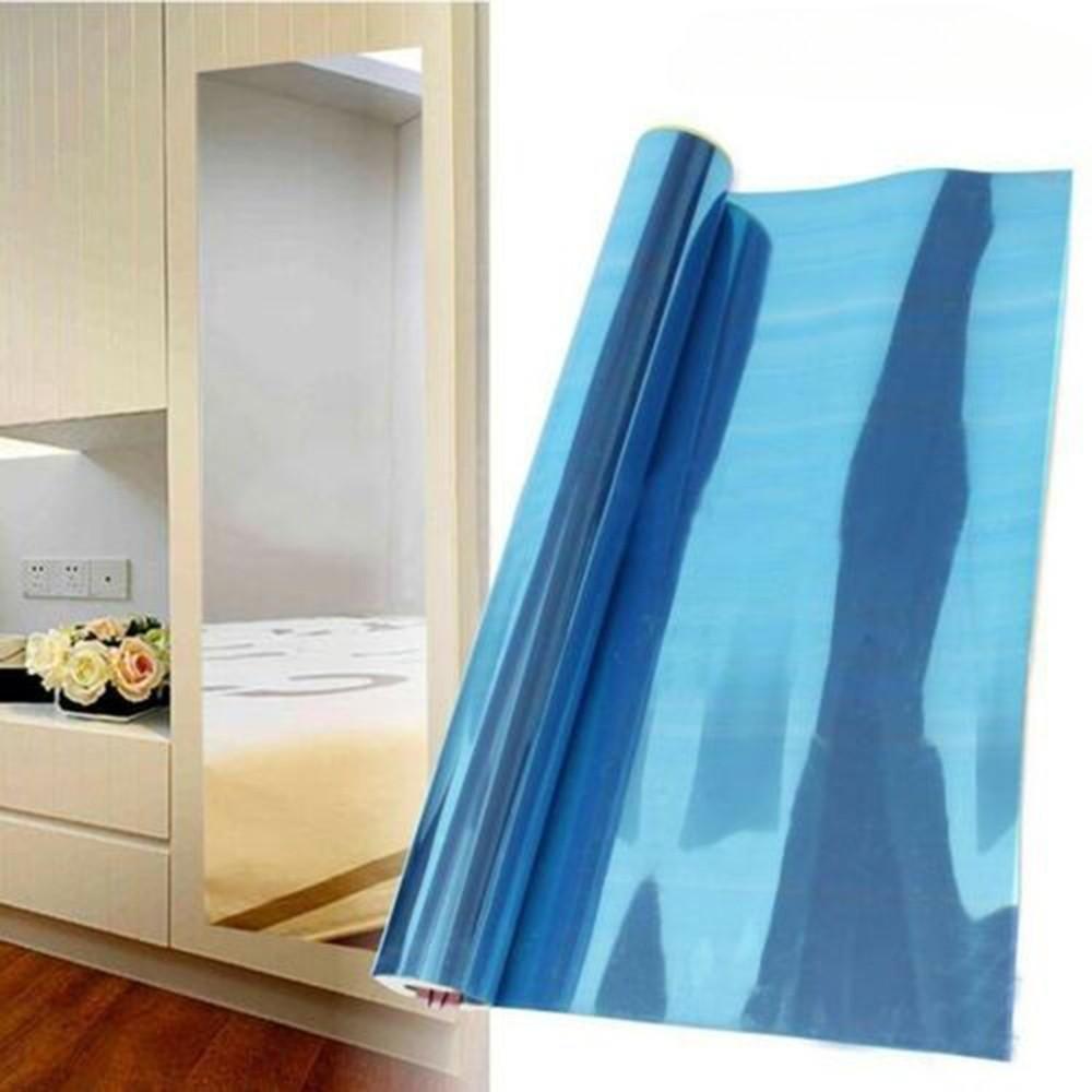 Reflective Mirror Tile Wall-Sticker Self-adhesive Bedroom Decor Stick-On Art