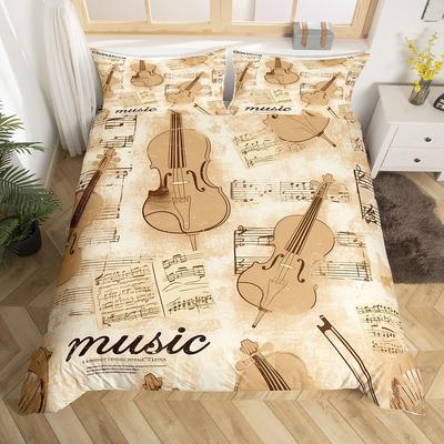 Zeitung Bettbezug für Kinder Teenager Erwachsene Leichte Tagesdecke mit 2 Kissenbezügen Musik Kultur Zeitschriften Druck Bettwäsche Set